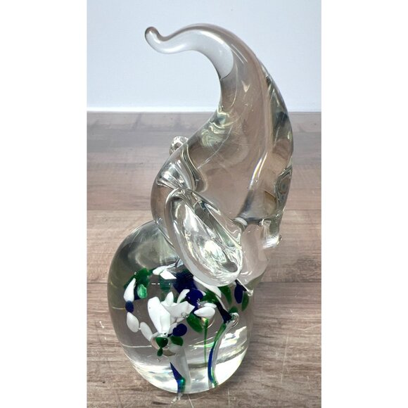 Hand Blown Glass Elephant Figurine With Intricate Millefiori Detailing - Picture 3 of 4